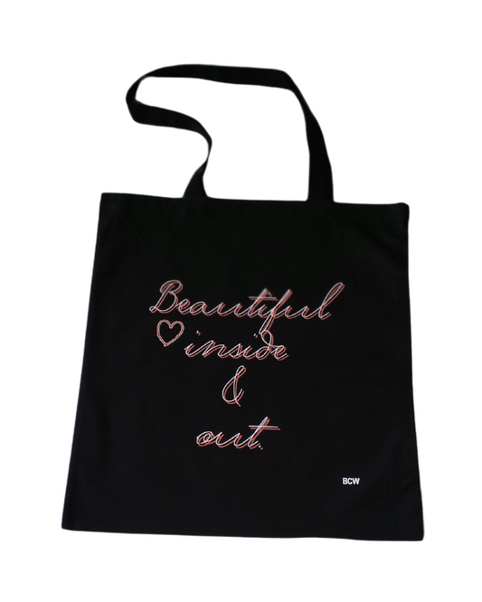 Beautiful inside & out tote bag in classic black