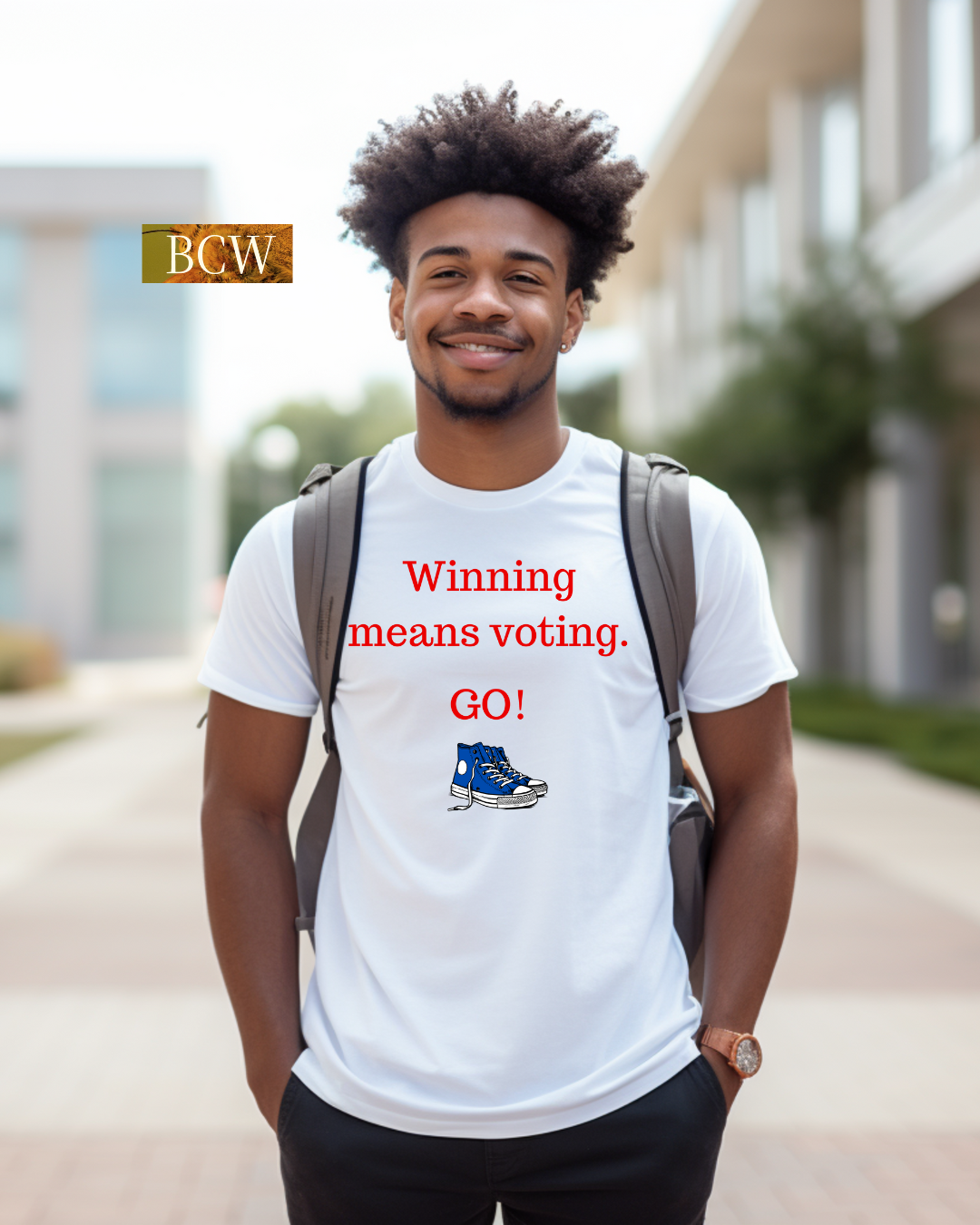 Winning means voting.  (Unisex T-shirt)